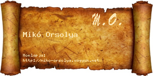 Mikó Orsolya névjegykártya